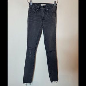 Madewell gray skinny high rise high waist jeans 24